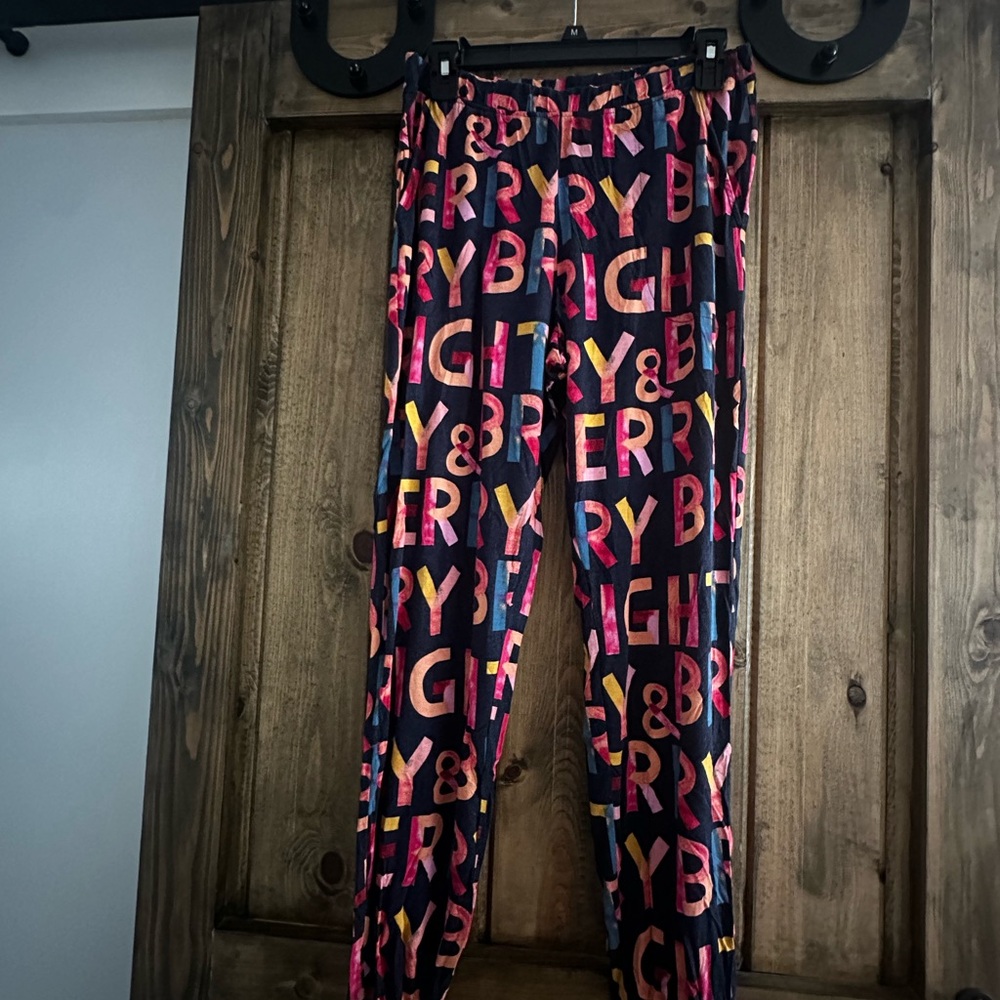 Soma Multicolor Letter Print Pajama Pants